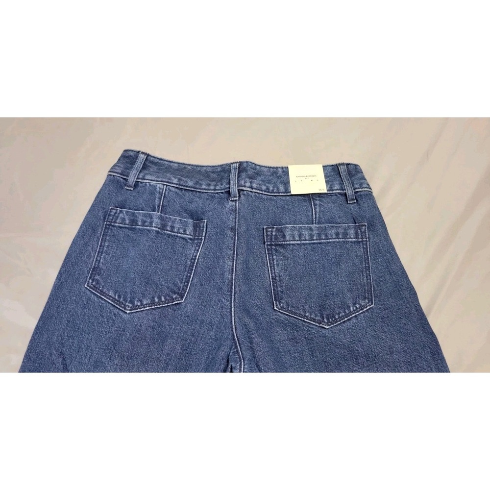 Banana Republic Women's Size 28 High-Rise Wide Leg Pleated Jeans Medium Wash - Picture 3 of 16